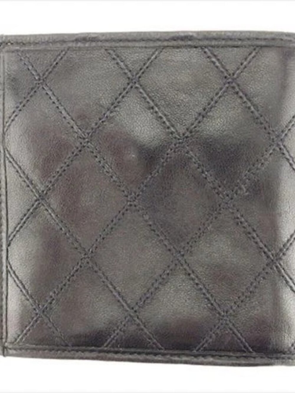 Chanel Wallet Purse Bifold Black leather Woman unisex Authentic Used T8755